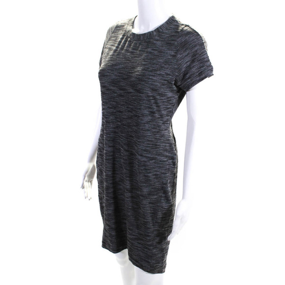 Lululemon Slim Mini Short Sleeve Comfy Dress Black Grey 8 NWOT - Picture 9 of 13